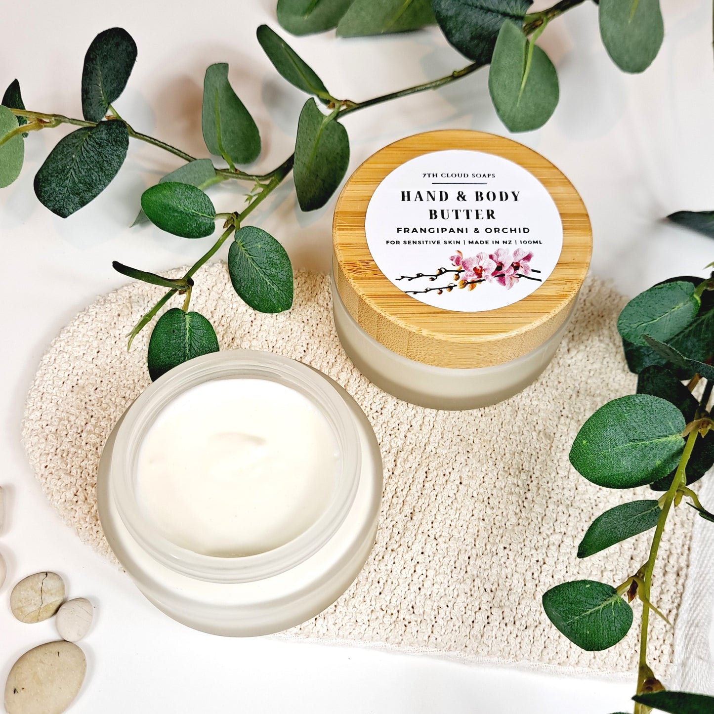Frangipani & Orchid Hand & Body Butter | Glass Jar with Bamboo Lid