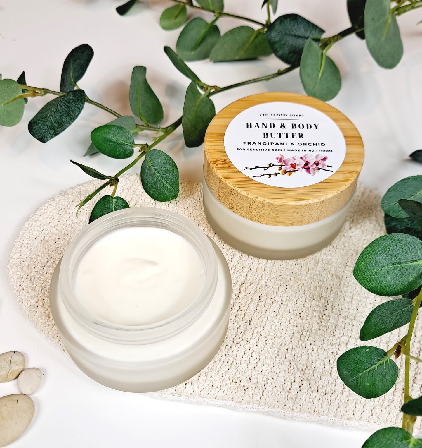 Frangipani & Orchid Hand & Body Butter | Glass Jar with Bamboo Lid