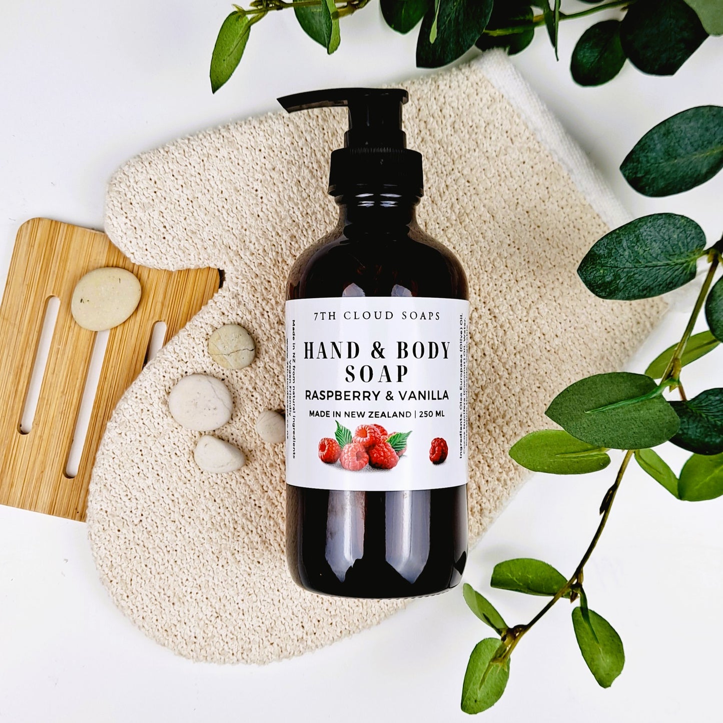 Liquid Hand & Body Soap - Raspberry & Vanilla | Olive Oil Soap