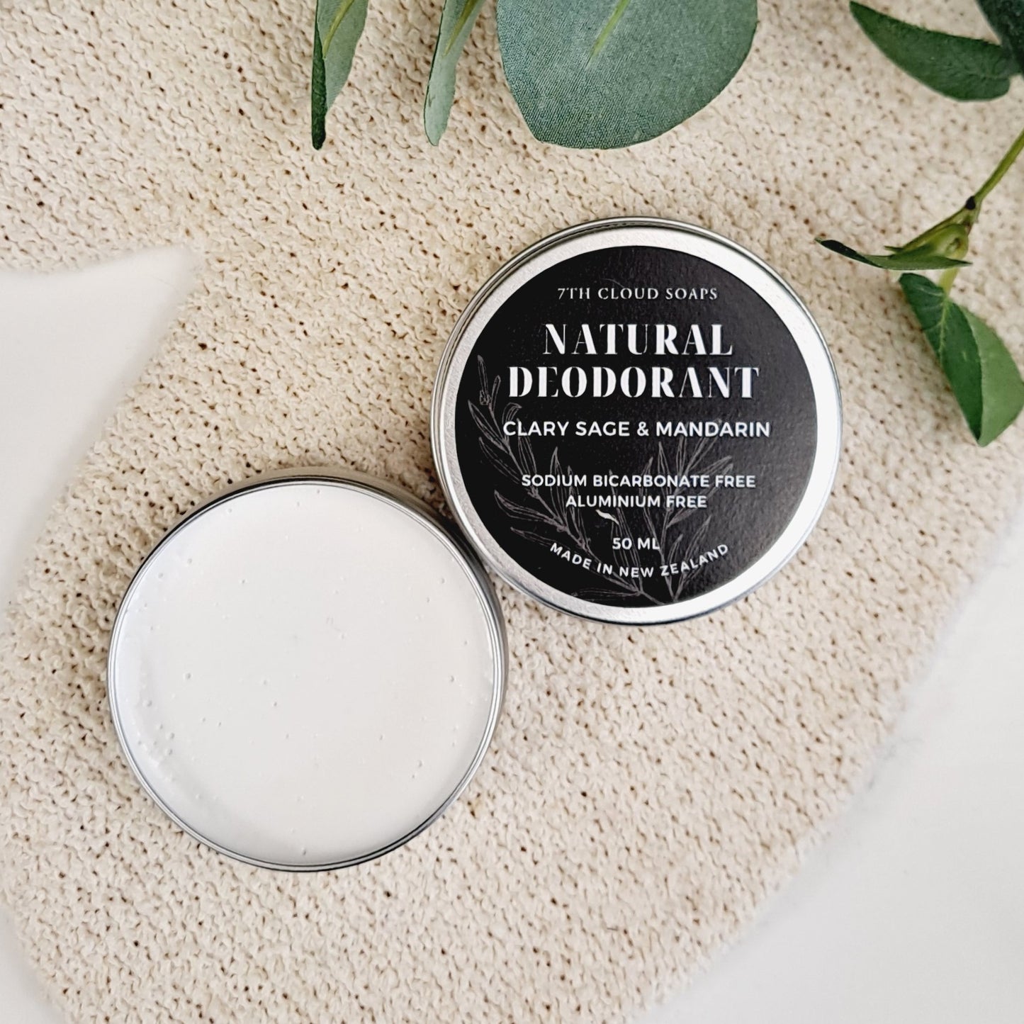 Natural Deodorant - Clary Sage & Mandarin | Baking Soda Free | Aluminum Free