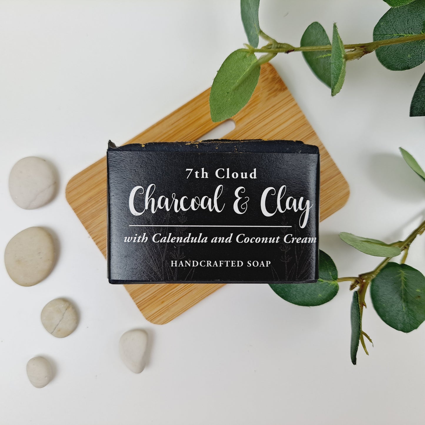 Charcoal & Clay Soap | 75% Olive Oil Soap | With Calendula & Bentonite Clay | For Problem & Sensitive Skin