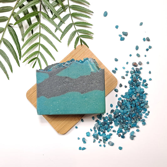 Caribbean Teakwood Soap | 75% Olive Oil Soap | With Charcoal | For Sensitive Skin