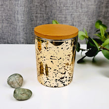 Load image into Gallery viewer, Raspberry &amp; Vanilla Candle - in Golden Jar with Wooden Lid | Soy Candle
