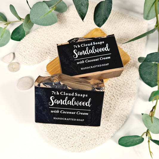 Sandalwood Soap | 75% Olive Oil Soap | With Charcoal | For Sensitive Skin