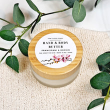 Load image into Gallery viewer, Frangipani &amp; Orchid Hand &amp; Body Butter | Glass Jar with Bamboo Lid
