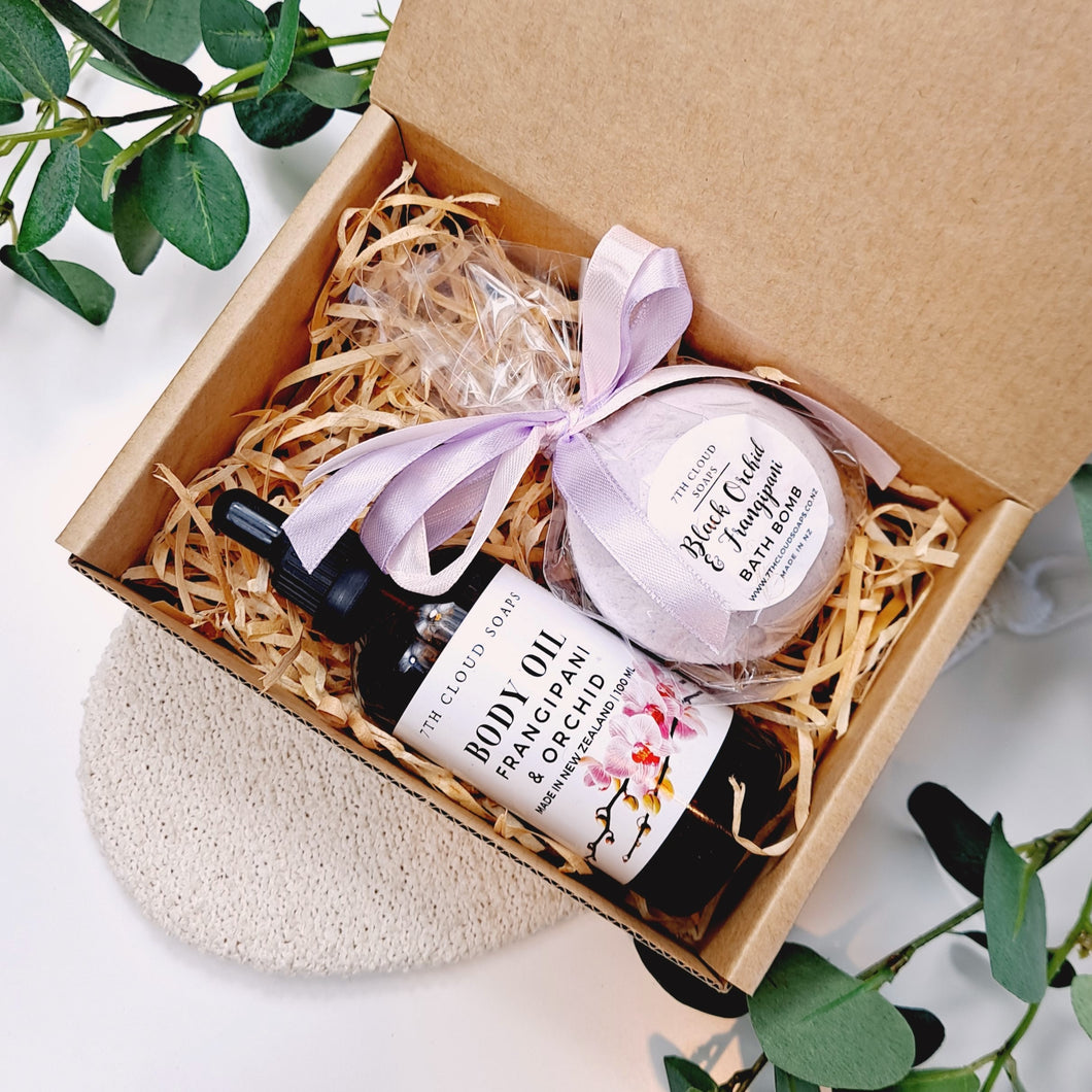 Frangipani & Orchid Gift Box | Body Oil & Bath Bomb
