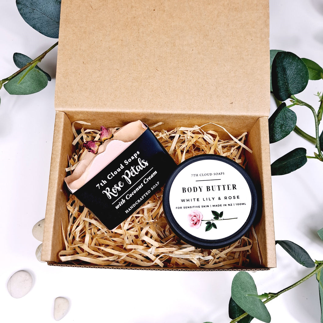 White Lily & Rose Gift Box | Soap and Hand & Body Butter