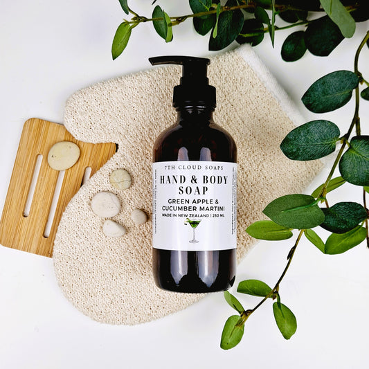 Liquid Hand & Body Soap - Green Apple & Cucumber Martini Olive Oil Soap