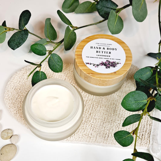 Lavender Hand & Body Butter | Glass Jar with Bamboo Lid