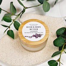 Load image into Gallery viewer, Lavender Hand &amp; Body Butter | Glass Jar with Bamboo Lid
