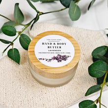 Load image into Gallery viewer, Lavender Hand &amp; Body Butter | Glass Jar with Bamboo Lid
