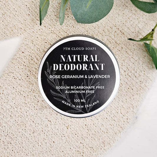 Natural Deodorant - Rose Geranium & Lavender | Baking Soda Free | Aluminum Free