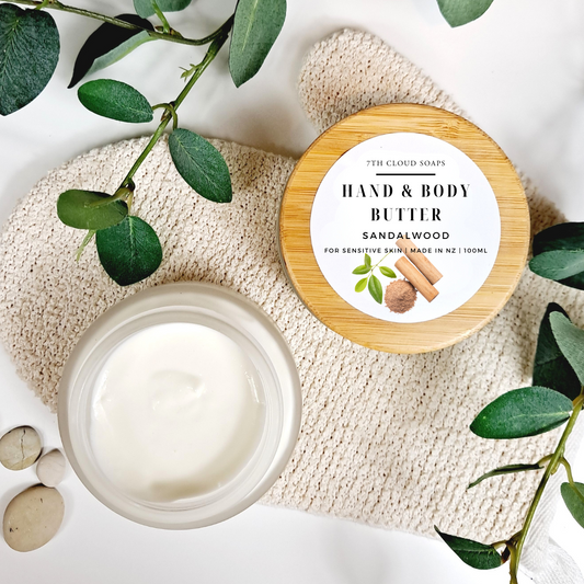 Sandalwood Hand & Body Butter | Glass Jar with Bamboo Lid