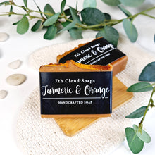 Load image into Gallery viewer, Turmeric &amp; Orange Soap | 75% Olive Oil Soap | For Sensitive Skin
