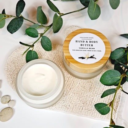 Vanilla Bean Hand & Body Butter | Glass Jar with Bamboo Lid