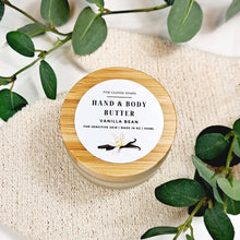 Load image into Gallery viewer, Vanilla Bean Hand &amp; Body Butter | Glass Jar with Bamboo Lid
