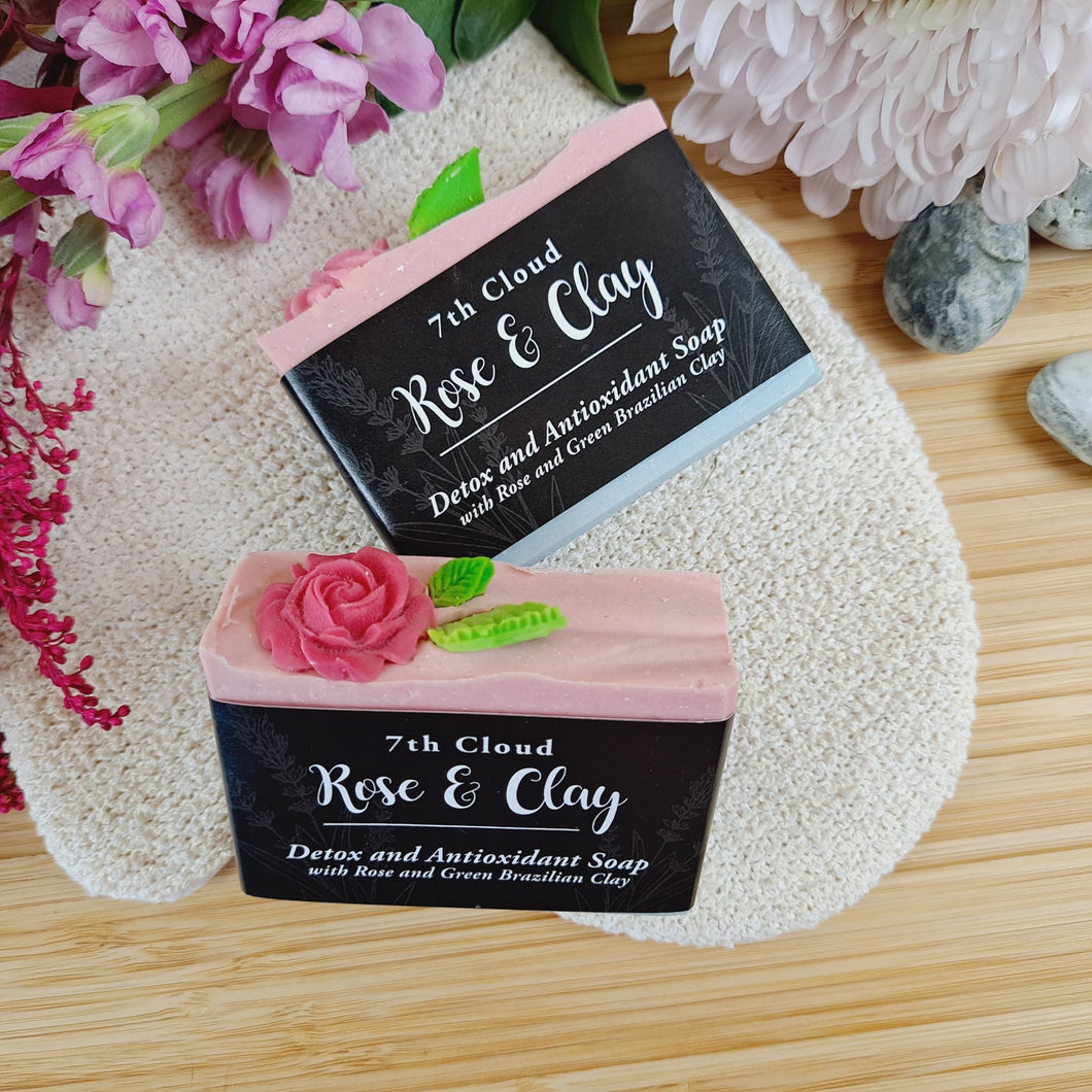 Rose & Clay Soap | 75% Olive Oil Soap | Detox & Antioxidant | For Sensitive Skin