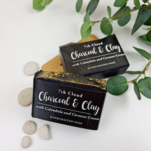 Load image into Gallery viewer, Charcoal &amp; Clay Soap | 75% Olive Oil Soap | With Calendula &amp; Bentonite Clay | For Problem &amp; Sensitive Skin
