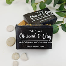 Load image into Gallery viewer, Charcoal &amp; Clay Soap | 75% Olive Oil Soap | With Calendula &amp; Bentonite Clay | For Problem &amp; Sensitive Skin

