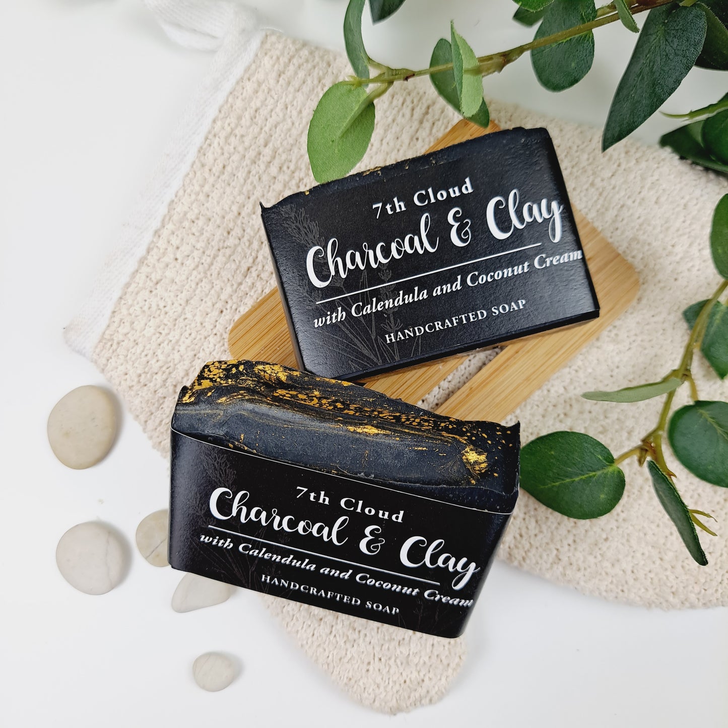 Charcoal & Clay Soap | 75% Olive Oil Soap | With Calendula & Bentonite Clay | For Problem & Sensitive Skin